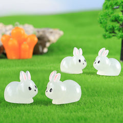 Cute Glow-in-the-Dark Chubby Bunny Figurine