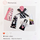 UNIKOO Hand-Painted Bowknot Bunny Duckbill Shape Press-On Nails