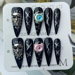 UNIKOO Halloween Butterfly Paws Dark Demon PRESS ON NIALS