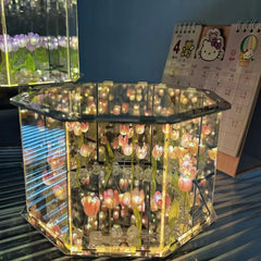 Tulip Night Light Handmade Music Box