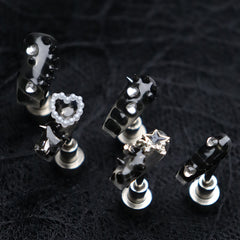 UNIKOO Mysterious Dark Snake Rock Wind Black Mamba Snake Press-on Nails