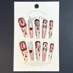 UNIKOO Handmade Spider Web Devil's Eye Press-On Nails