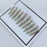 Super Long Water Drop Full Diamond Press-on Nails