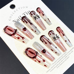 UNIKOO Handmade Spider Web Devil's Eye Press-On Nails