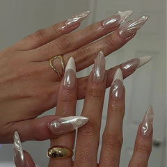 3D Water Drop Shell Wave Press-On Nails