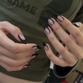 UNIKOO BLACK V-tip French PRESS ON NAILS