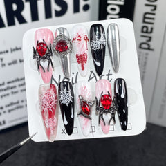 Handmade Halloween Spider Press-On Nails