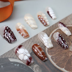 UNIKOO Pearl Middle Coffin Press-on Nails