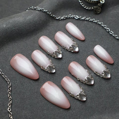 UNIKOO Blush Nail Gradual Change Pink Almond Press-on Nails