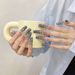 UNIKOO Blue Long Square Press-on Nails