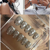 UNIKOO STAR SHORT OVAL PRESS ON NAILS