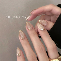 Summer Cat Eye French Short Press-On Nails