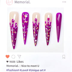 UNIKOO Hand-Painted Donut Cream Long Press-On Nails