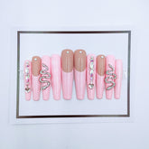 Hot Girl Silver Snake Full Diamond Flash Press-on Nails