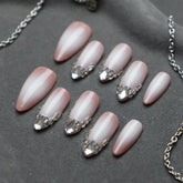 UNIKOO Blush Nail Gradual Change Pink Almond Press-on Nails