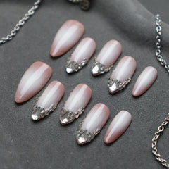 UNIKOO Blush Nail Gradual Change Pink Almond Press-on Nails