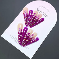 UNIKOO Hand-Painted Donut Cream Long Press-On Nails