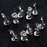 UNIKOO Mysterious Dark Snake Rock Wind Black Mamba Snake Press-on Nails