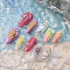 UNIKOO Color Ocean Almond Press-on Nails