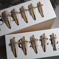 UNIKOO Cross Long Pointed Pure Desire Press-on Nails