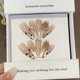 Gradient French Leopard Print Cat Eye Press-On Nails