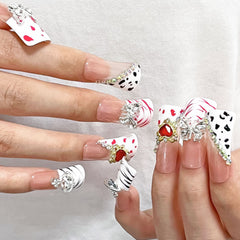 Duckbill Shape Press-On Nails French European Baddie Style