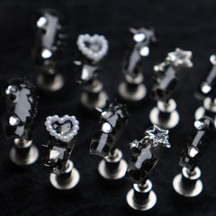 UNIKOO Mysterious Dark Snake Rock Wind Black Mamba Snake Press-on Nails