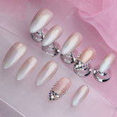 UNIKOO almond Pink FrenchPress-on Nails