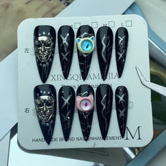 UNIKOO Halloween Butterfly Paws Dark Demon PRESS ON NIALS