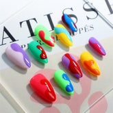 UNIKOO Samba Style Colorful Almond Press-on Nails