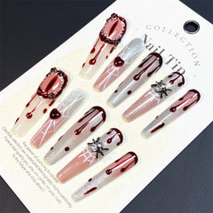 UNIKOO Handmade Spider Web Devil's Eye Press-On Nails