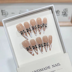 French Metal Bowknot Press-On Nails