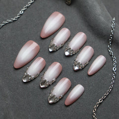 UNIKOO Blush Nail Gradual Change Pink Almond Press-on Nails