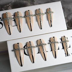 UNIKOO Cross Long Pointed Pure Desire Press-on Nails