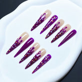 UNIKOO Hand-Painted Donut Cream Long Press-On Nails