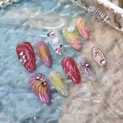 UNIKOO Color Ocean Almond Press-on Nails