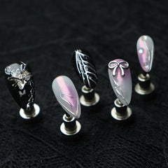 UNIKOO Butterfly Gemstone Pearl Almond Pres-on Nails