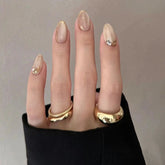 Summer Cat Eye French Short Press-On Nails