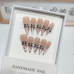 French Metal Bowknot Press-On Nails