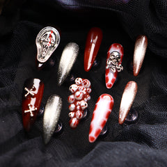 UNIKOO Diablo Wild Skull Screams Stiletto PRESS ON NIALS