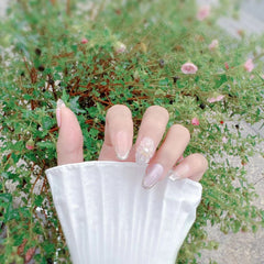 Handmade Wire-Embroidered Flower Liquid Metal Press-On Nails