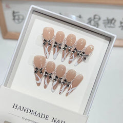 French Metal Bowknot Press-On Nails