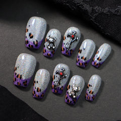 UNIKOO Dark Purple Short Coffin Press-on Nails