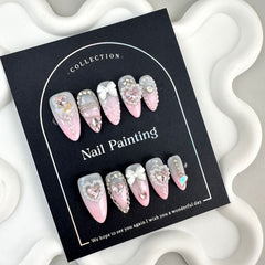 Pink Baddie Almond Press-On Nails