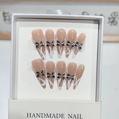 French Metal Bowknot Press-On Nails