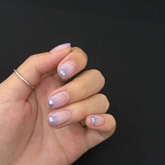 UNIKOO SHORT OVAL PURPLE PRESS ON NAILS