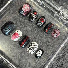Halloween Ghost Short Press-On Nails