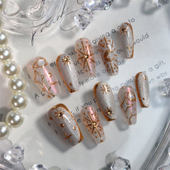 UNIKOO Greek Maiden Star Almond Press-on Nails