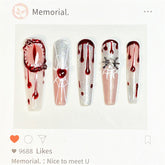 UNIKOO Handmade Spider Web Devil's Eye Press-On Nails