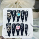 UNIKOO Halloween Butterfly Paws Dark Demon PRESS ON NIALS